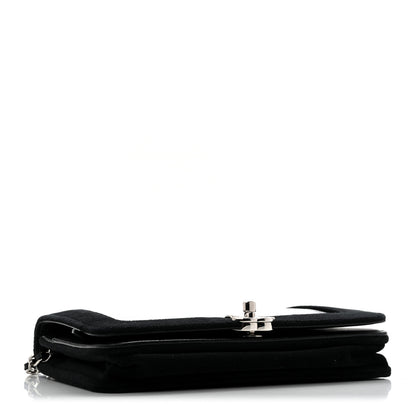 Chanel Velvet Mirror Embellished Boy Wallet On Chain WOC Argent 4 of 15