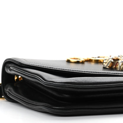 Gucci Vitello Palmellato Lux Crystal Medium Rajah Shoulder Bag Black 9 of 10