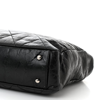 Chanel Glazed Calfskin Quilted Portobello Tote Black Beige 10 of 14