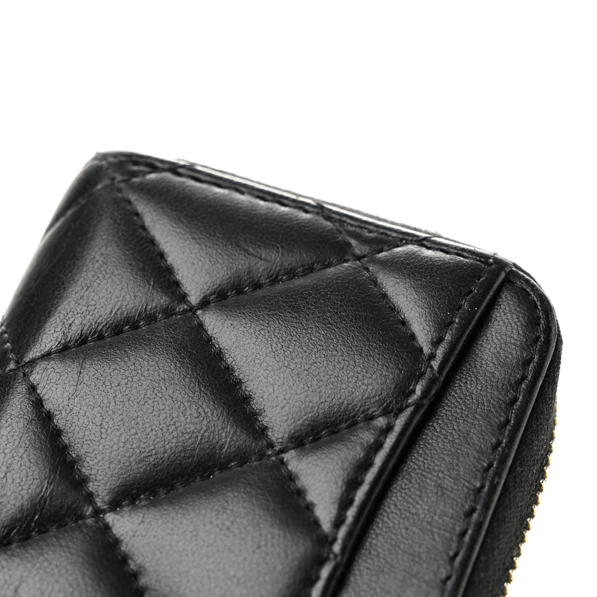 Chanel Lambskin Quilted Zip Coin Purse Black 8 of 9
