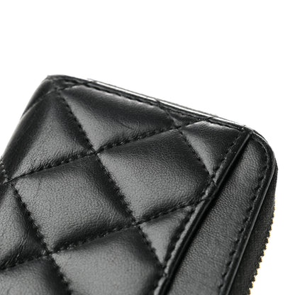 Chanel Lambskin Quilted Zip Coin Purse Black 8 of 9