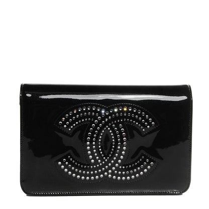 Chanel Patent Strass Wallet On Chain WOC Black 1 of 9