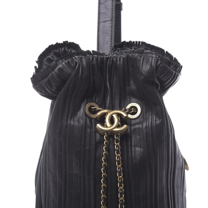 Chanel Iridescent Crumpled Calfskin Small Coco Pleats Backpack Black 7 of 10