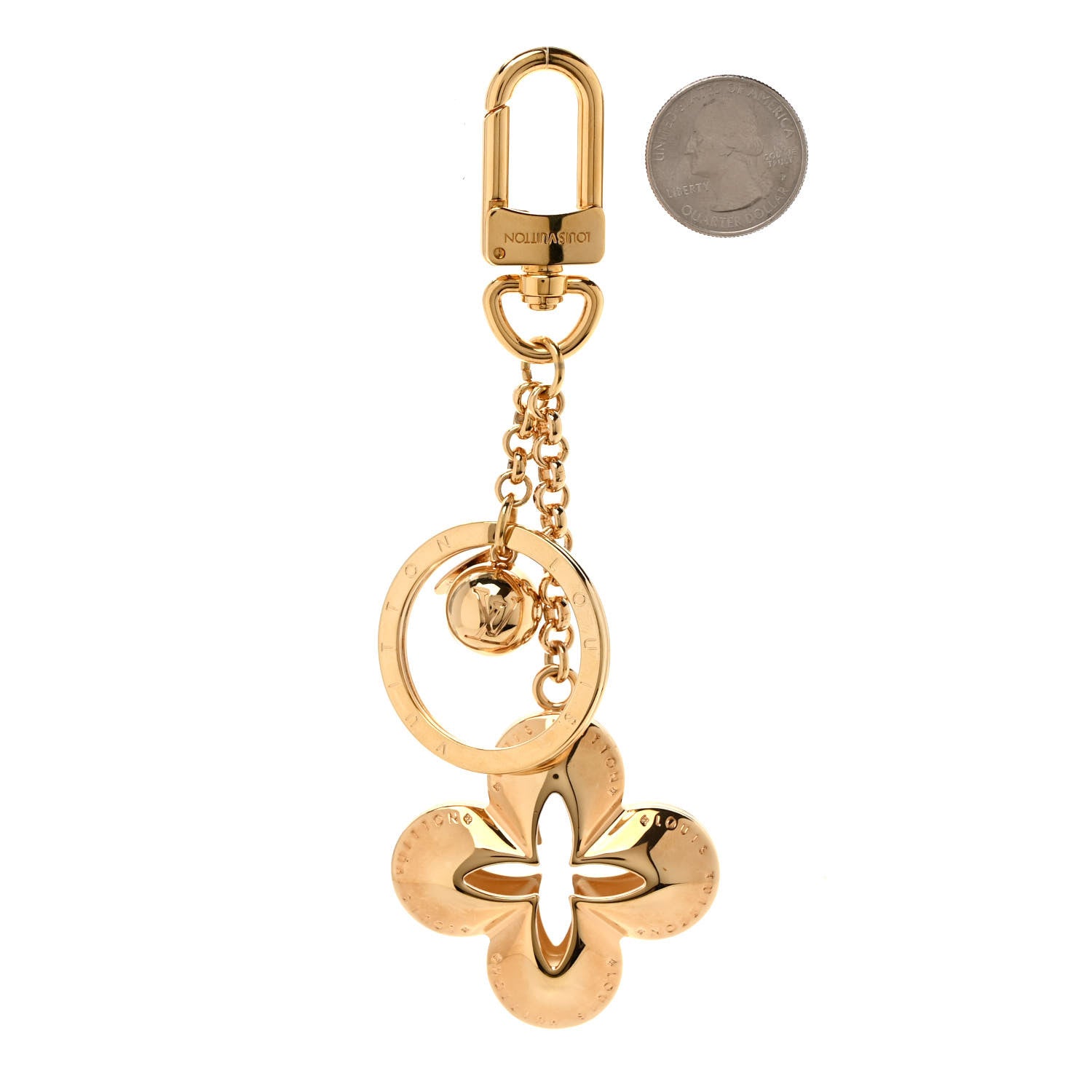 Louis Vuitton Metal Eclipse Bag Charm Key Holder Gold 2 of 3