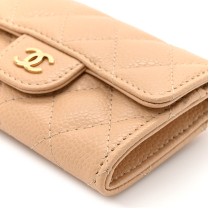Chanel Caviar Quilted Flap Card Holder Wallet Beige 10 of 11