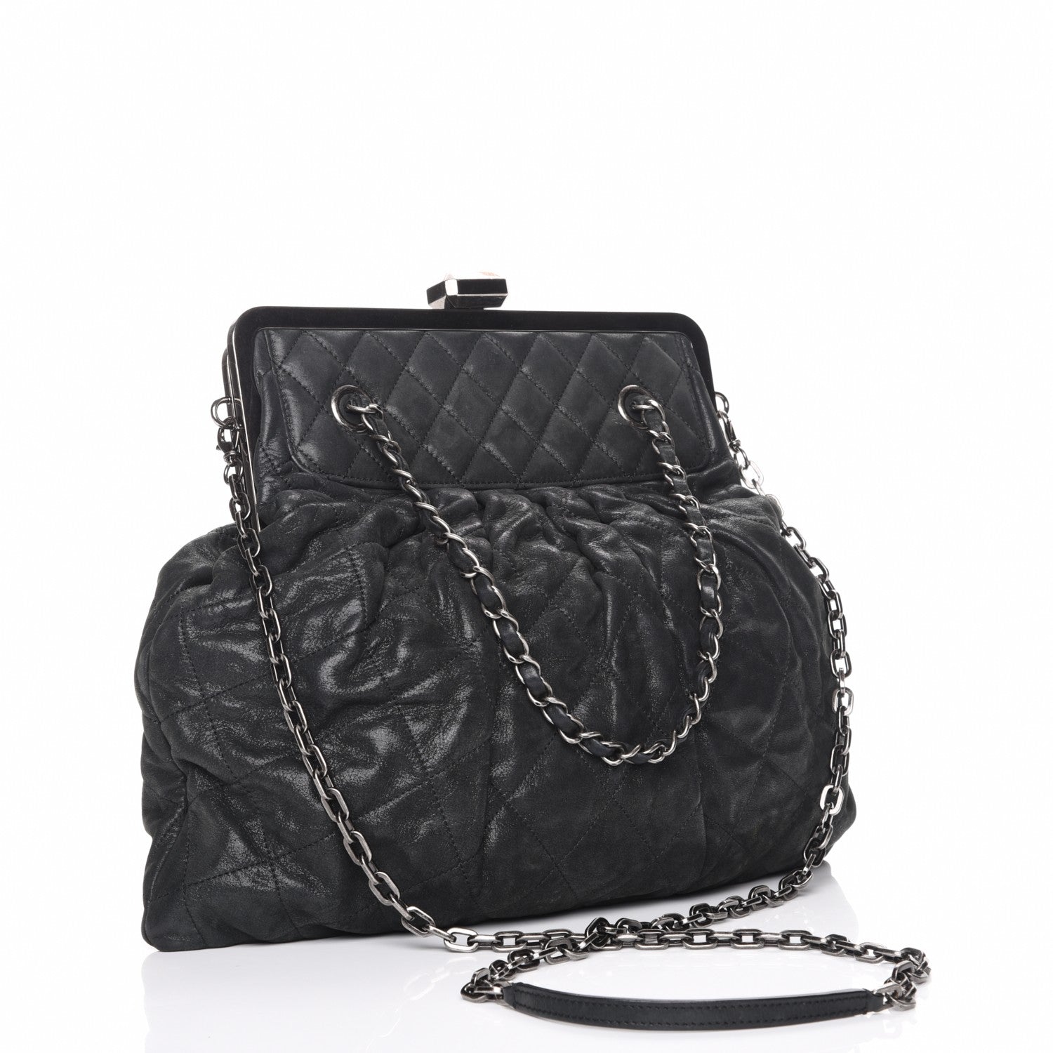 Chanel Iridescent Calfskin Chic Quilt Frame Tote Black 4 of 8