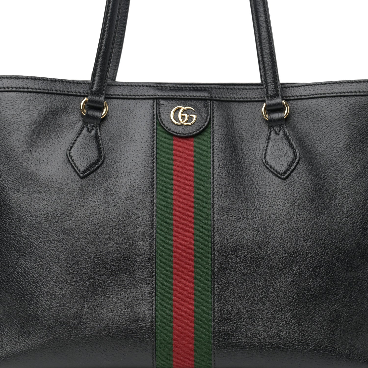 Gucci Textured Calfskin Web Medium Ophidia Shopping Tote Black 8 of 13