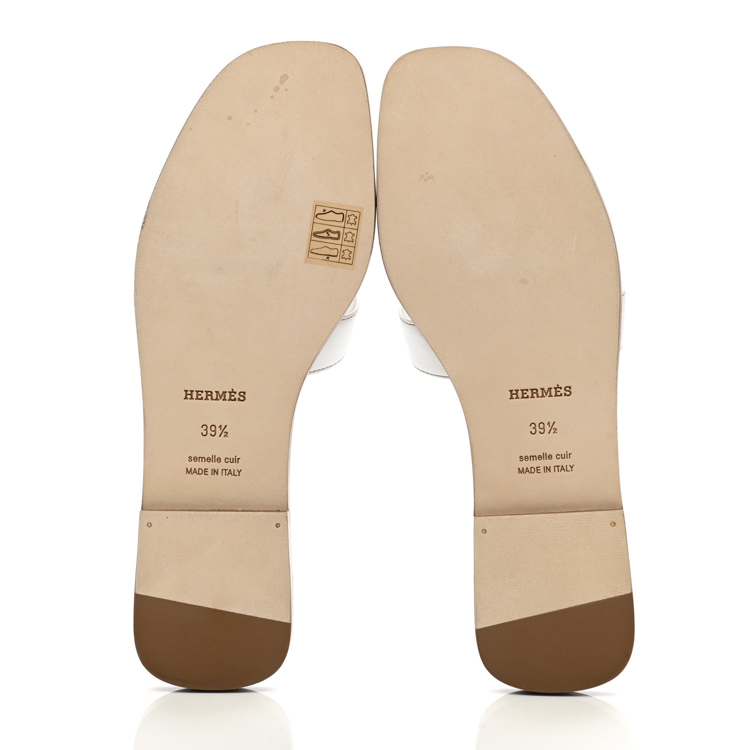 Hermes Box Calfskin Oran Sandals 39.5 White 5 of 9