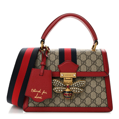 Gucci GG Supreme Monogram Small Queen Margaret Top Handle Bag Red 1 of 12