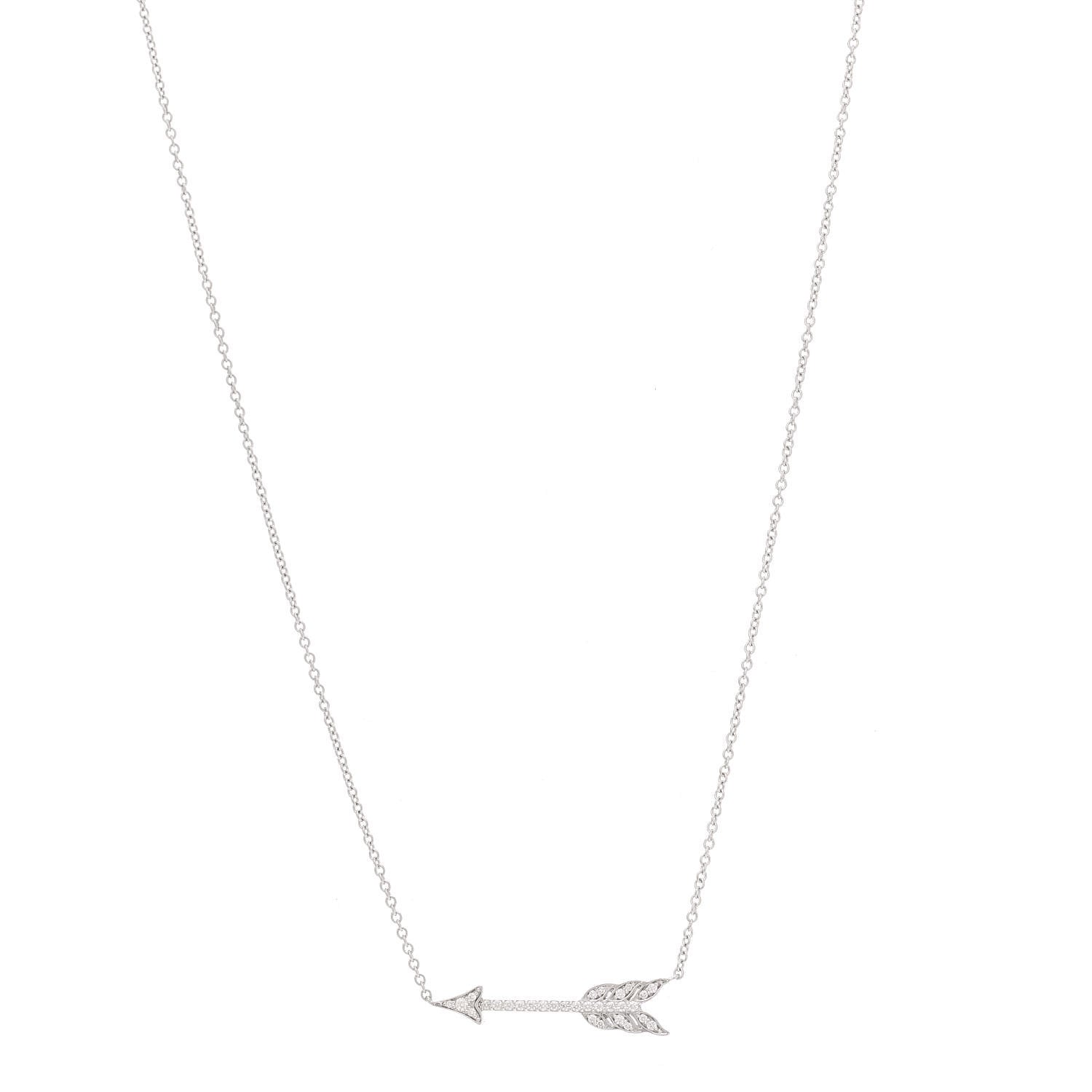 Tiffany Platinum Diamond Arrow Pendant Necklace 1 of 7