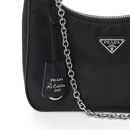 Prada Nylon Re-Edition 2005 Shoulder Bag Black 9 of 10