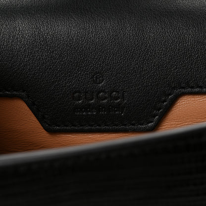 Gucci Lizard Mini Horsebit 1955 Shoulder Bag Black 6 of 11