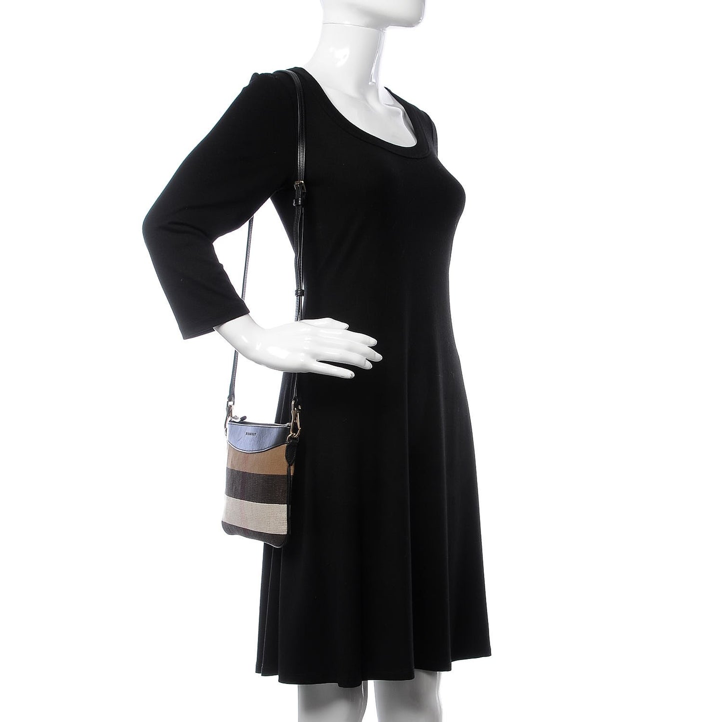 Mega Check Peyton Crossbody Clutch Bag Black