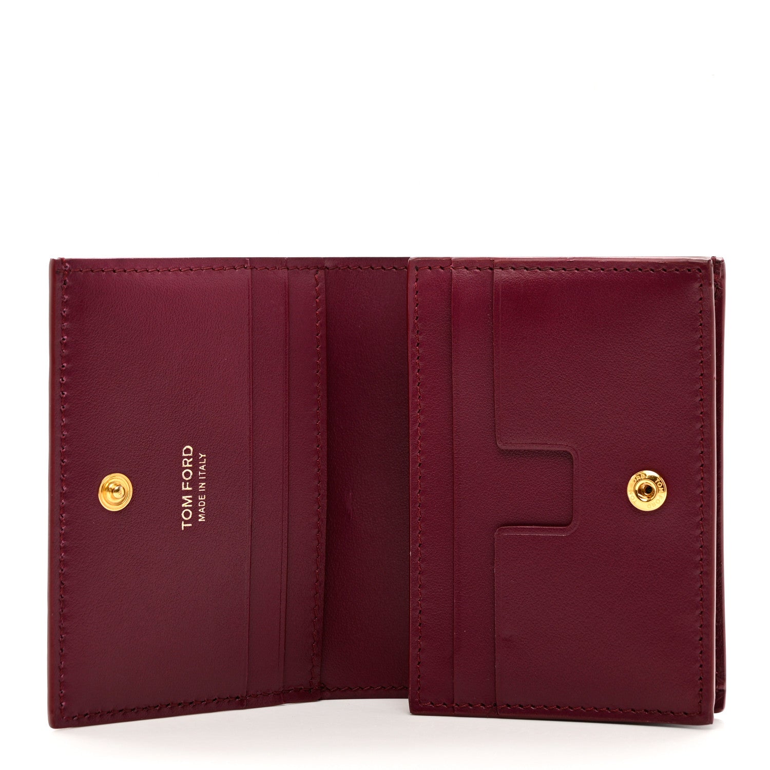 Tom Ford Calfskin Crocodile Embossed Wallet Red 4 of 7