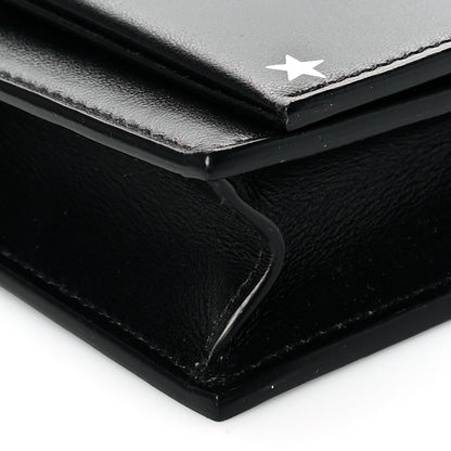 Saint Laurent Calfskin Star Print Monogram Kate Tassel Chain Wallet Black Silver 10 of 11