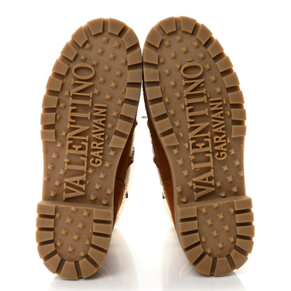 Valentino Garavani Suede Shearling Vlogo Trekkgirl 25/40mm Boots 38 Selleria 5 of 7