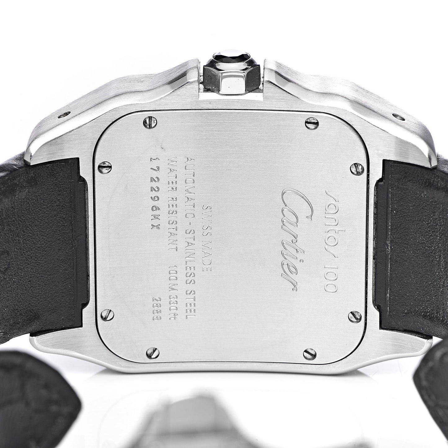 Stainless Steel Alligator 38mm Santos 100 Automatic Watch