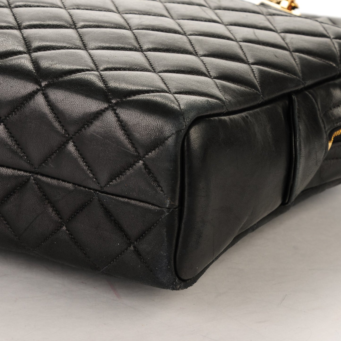 Lambskin Quilted Camera Case Black