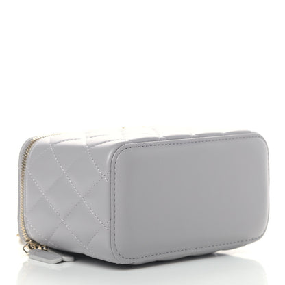 Chanel Lambskin Quilted Small Pearl Crush Vanity Case With Chain Grey 3 of 4