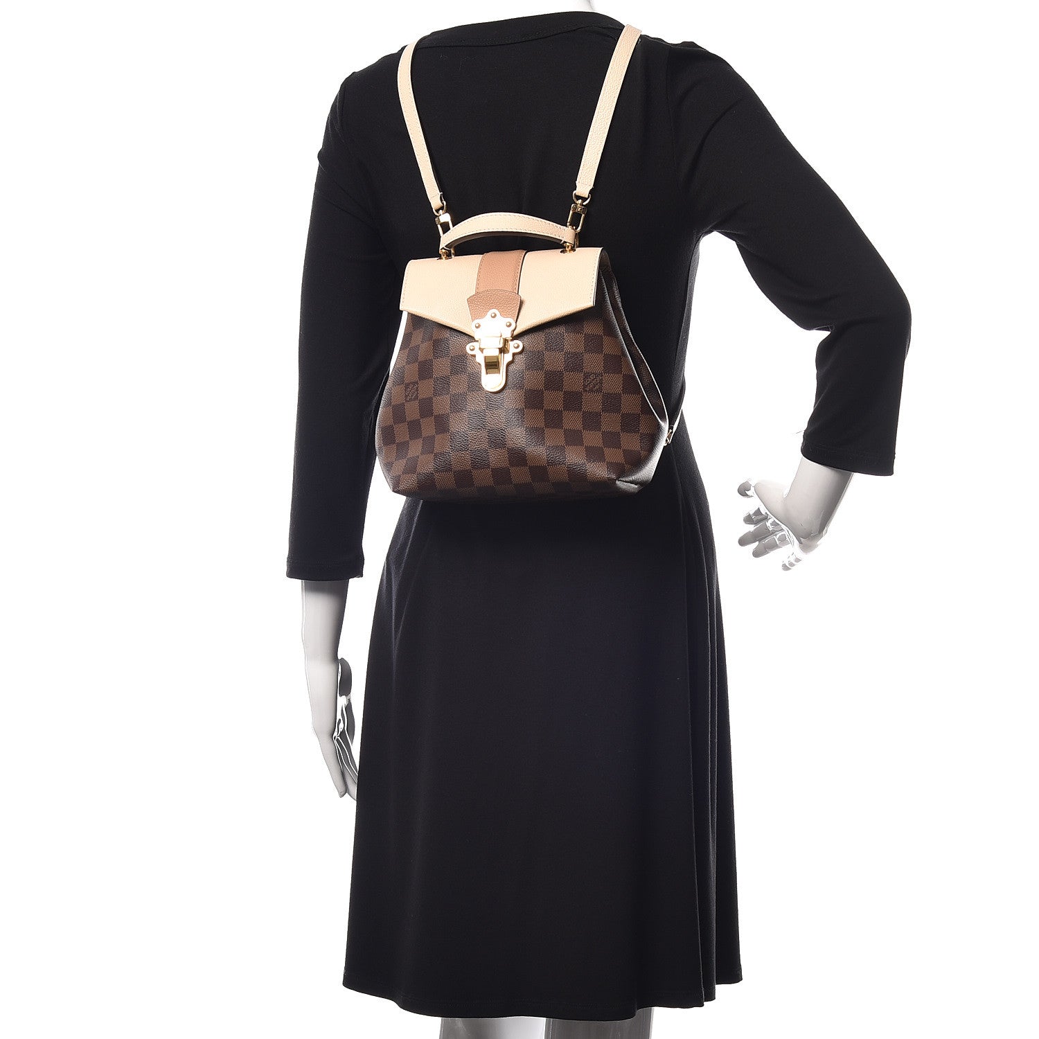 Louis Vuitton Damier Ebene Clapton Backpack Creme 2 of 11
