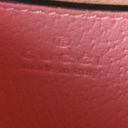 Gucci Textured Dollar Calfskin Web Mini Diana Tote Bag Wild Rose Black 6 of 10