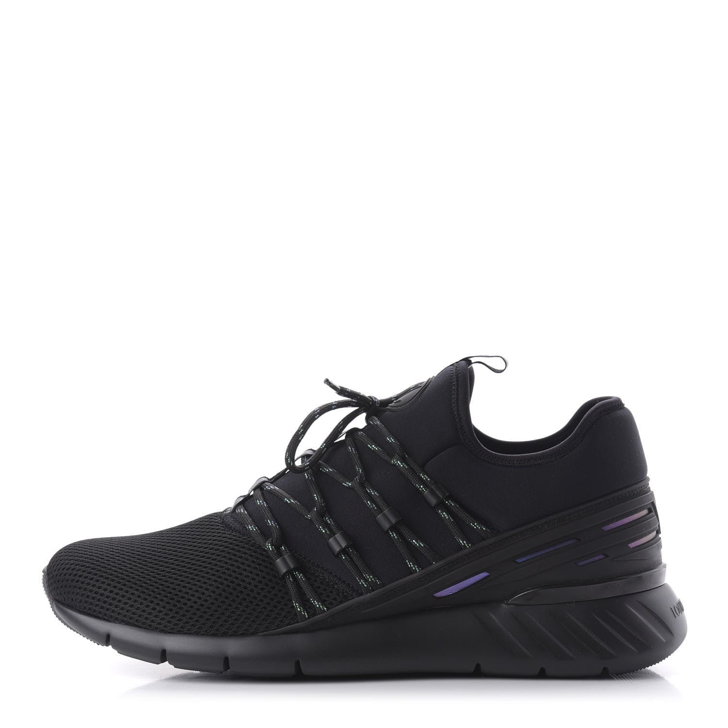 Louis Vuitton Neoprene Mesh Rubber Fastlane Low Sneakers 10 Black 1 of 8
