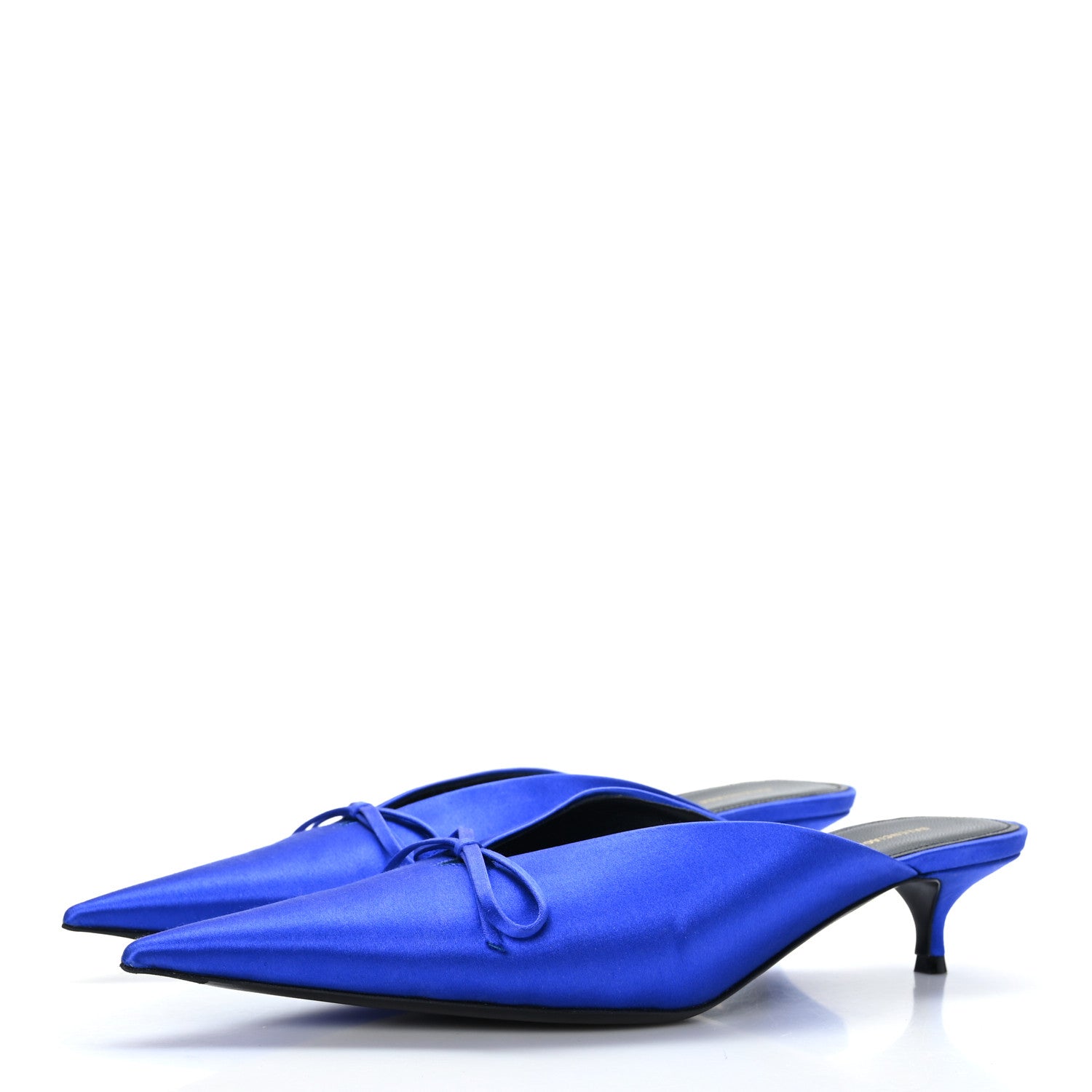 Balenciaga Satin Pointed Toe Knife 40mm Mules 40 Blue 3 of 8