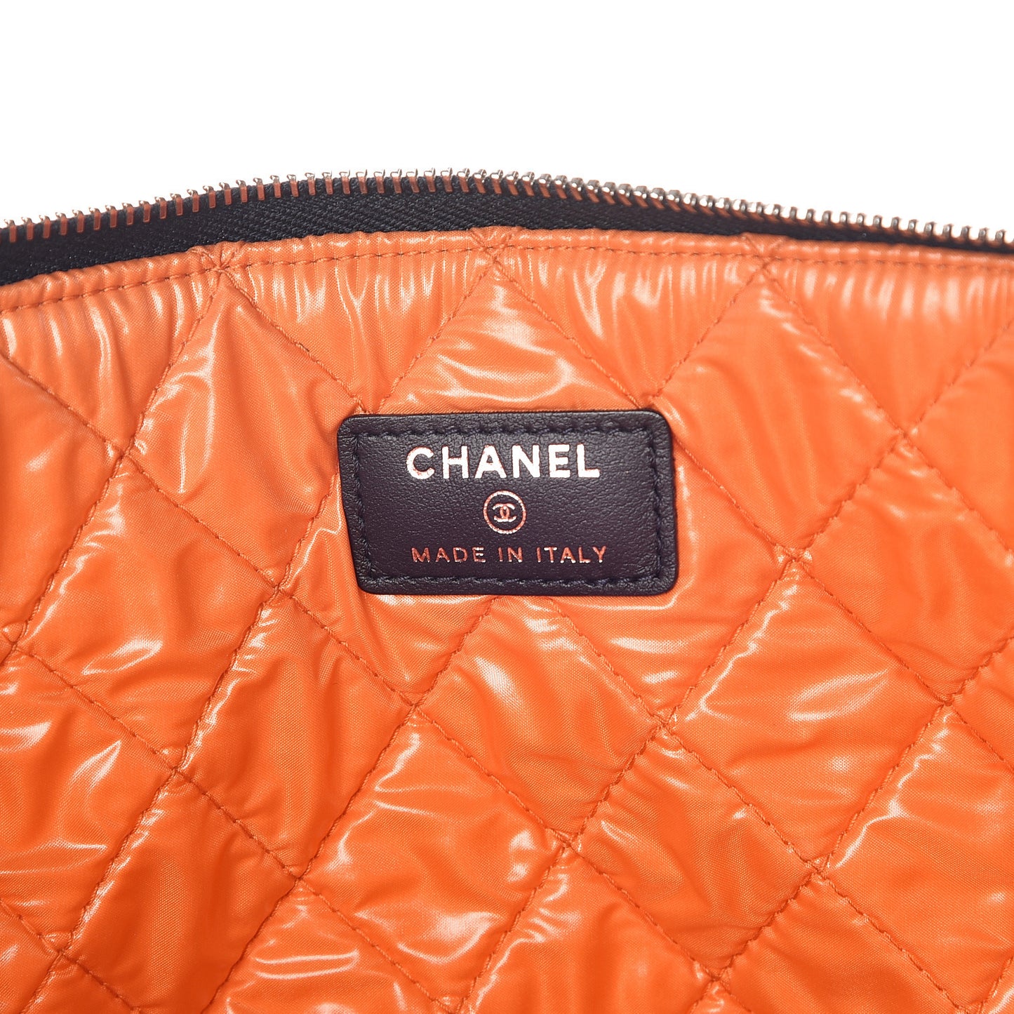 Denim Large Deauville Pouch Clutch Blue Orange
