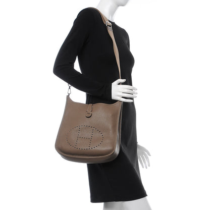 Hermes Taurillon Clemence Evelyne III PM Etoupe 2 of 12