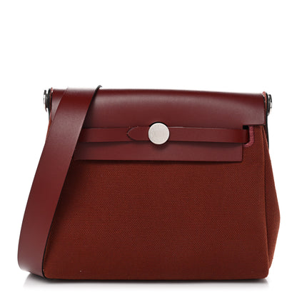 Hermes Military Toile Vache Hunter Herbag Zip Retourne 20 Rouge H 1 of 11