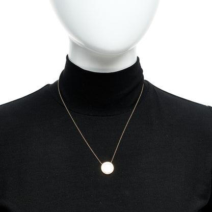 Tiffany 18K Yellow Gold Mother of Pearl T Circle Pendant Necklace 2 of 6