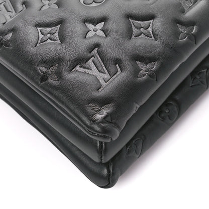 Louis Vuitton Lambskin Embossed Monogram Coussin MM Black 10 of 11