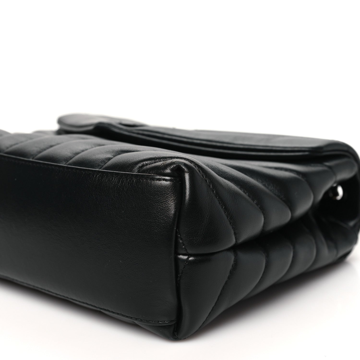 Saint Laurent Calfskin Y Quilted Monogram Monochrome Small Loulou Chain Satchel Black 10 of 12