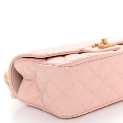 Chanel Lambskin Quilted Mini Strass On Top Flap Light Pink 10 of 10