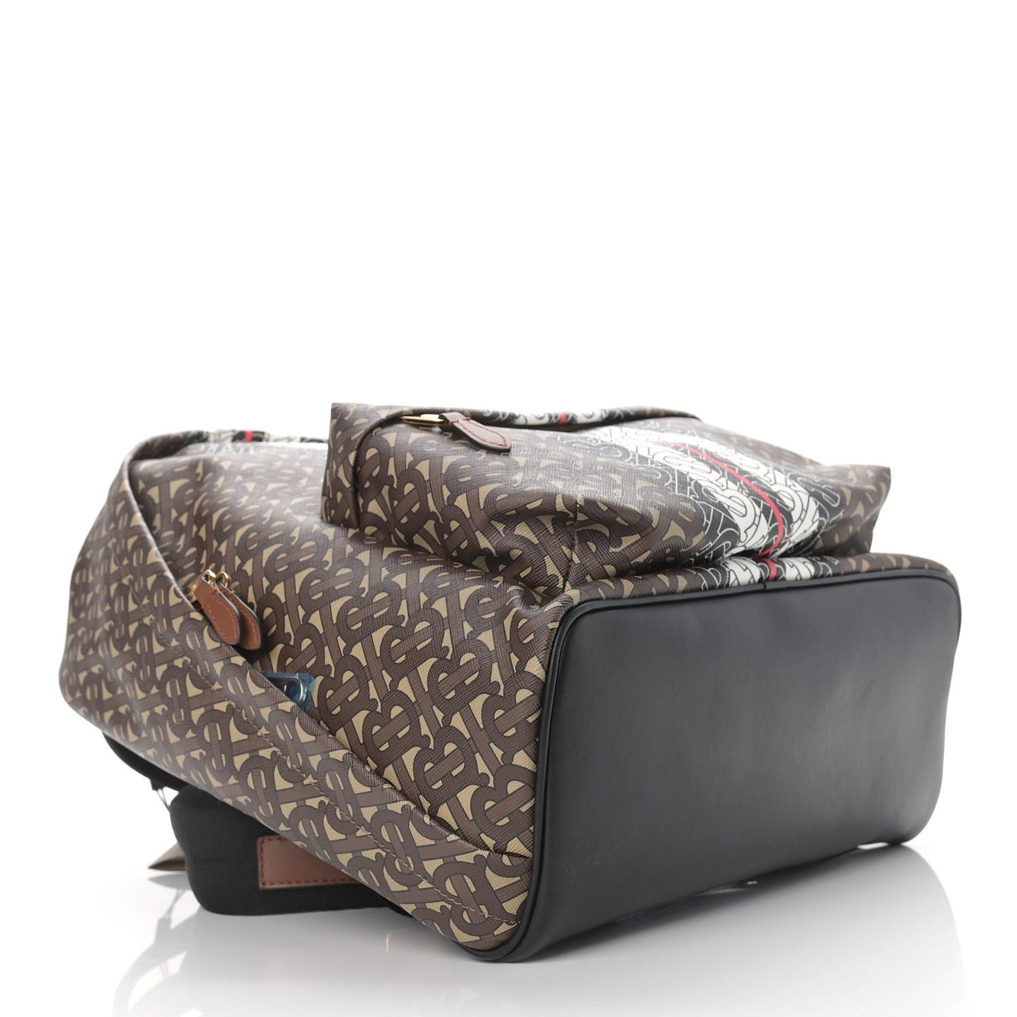 E-Canvas Monogram Stripe Backpack Bridle Brown