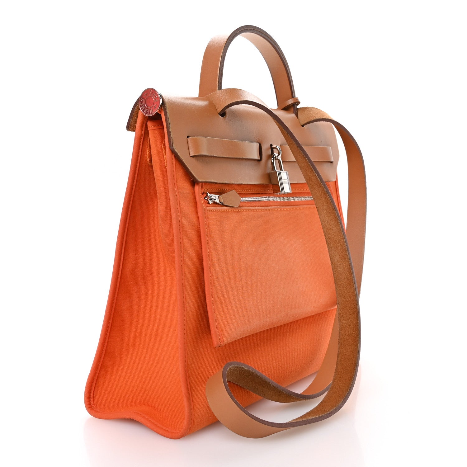 Hermes Vache Hunter Toile Herbag Zip 31 PM Orange 4 of 11