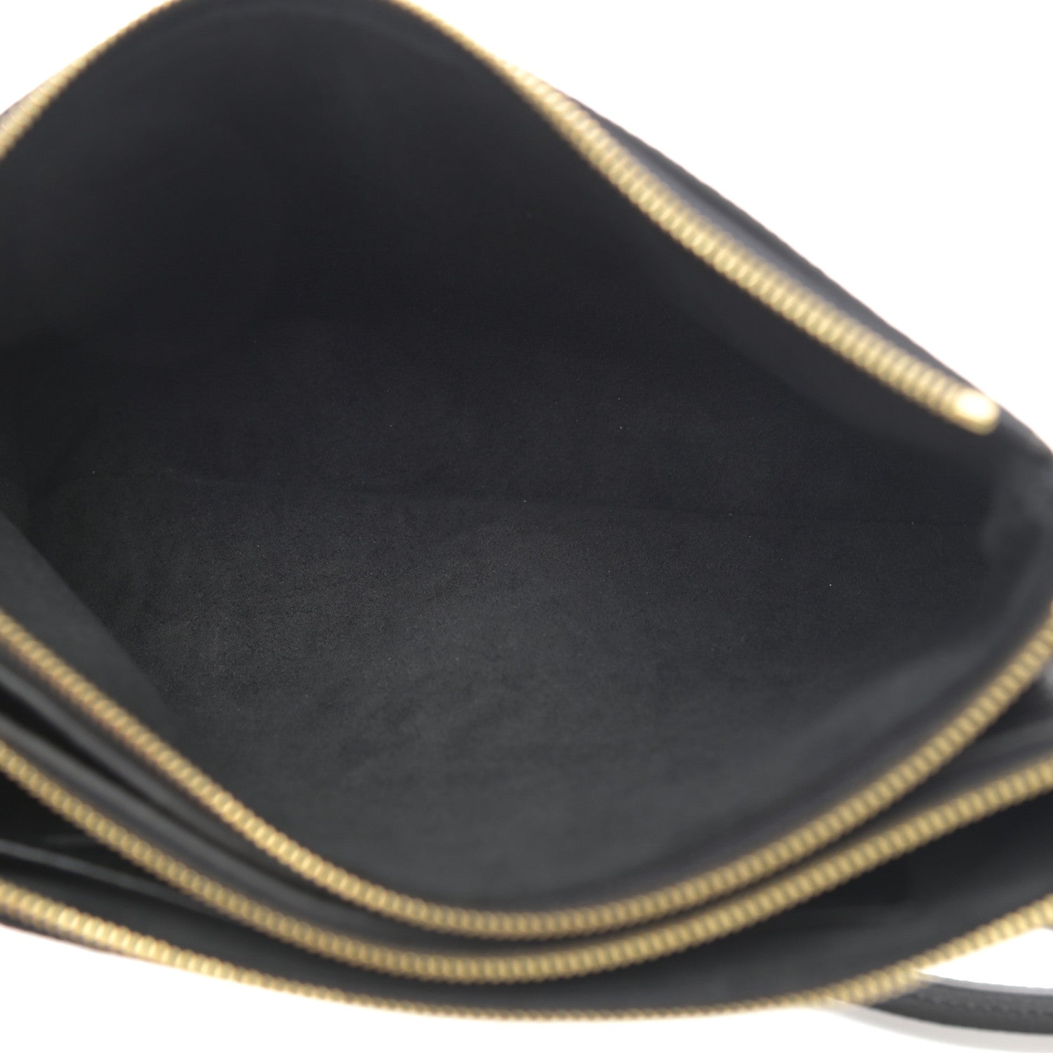 Louis Vuitton Empreinte Monogram Giant Double Zip Pochette Black Cream 5 of 9