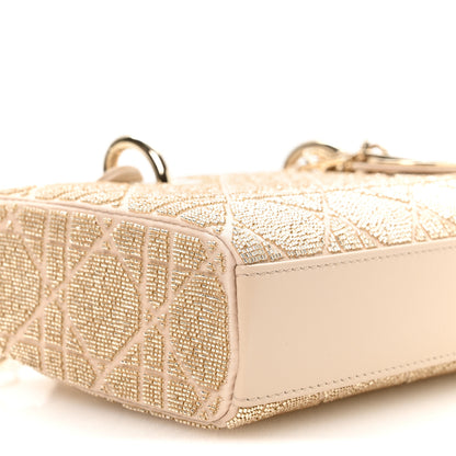 Christian Dior Lambskin Cannage Beaded Embroidered Micro Lady D-Joy Beige 8 of 9