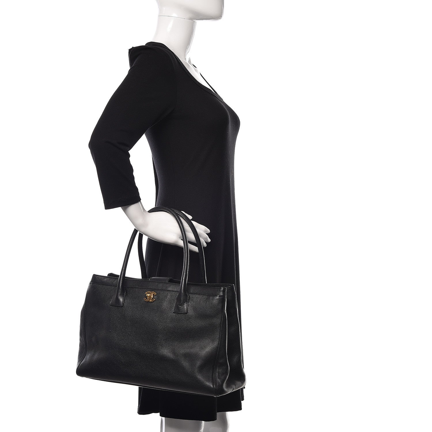 Chanel Calfskin Cerf Executive Shopper Tote Black 2 of 19