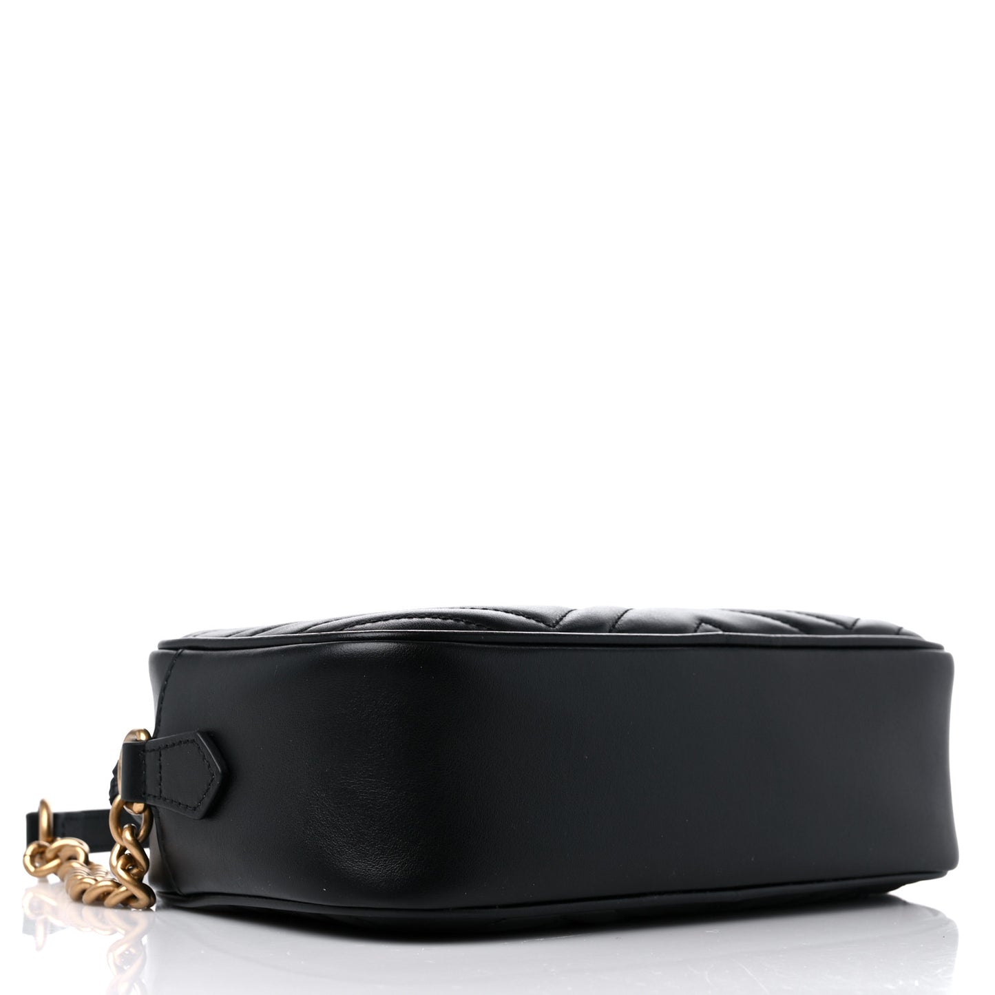 Calfskin Matelasse Small GG Marmont Chain Shoulder Bag Black