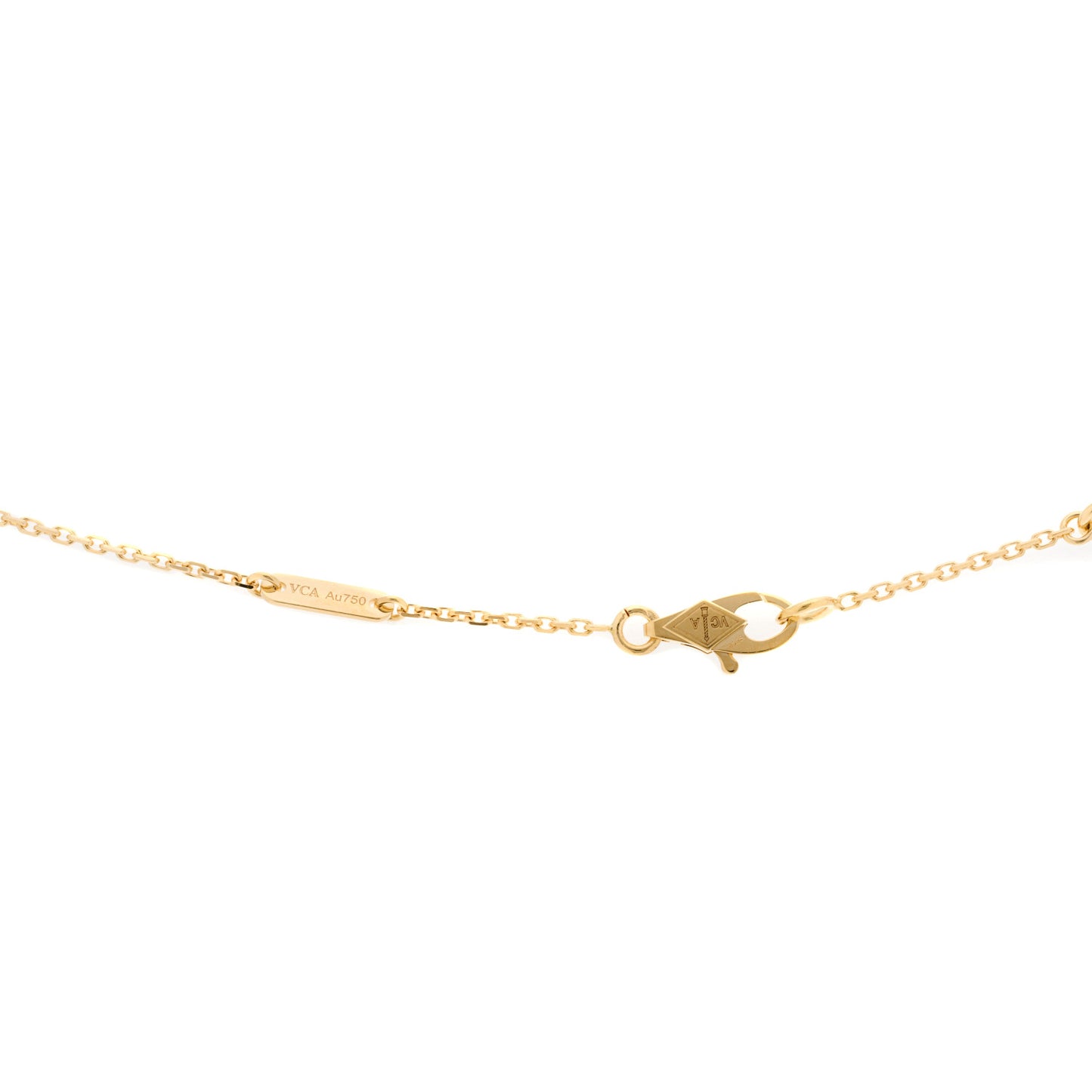 18K Yellow Gold Mother of Pearl Sweet Alhambra Pendant Necklace