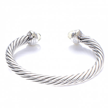 David Yurman Sterling Silver 14K Yellow Gold Lemon Citrine 7mm Cable Classics Bracelet 3 of 8