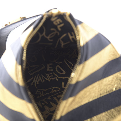 Chanel Metallic Lambskin CC Kheops Pyramid Bag Gold Black 5 of 9