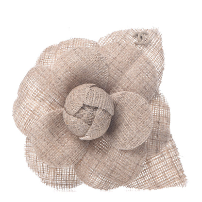 Chanel Linen Camellia Pin Brooch 1 of 4