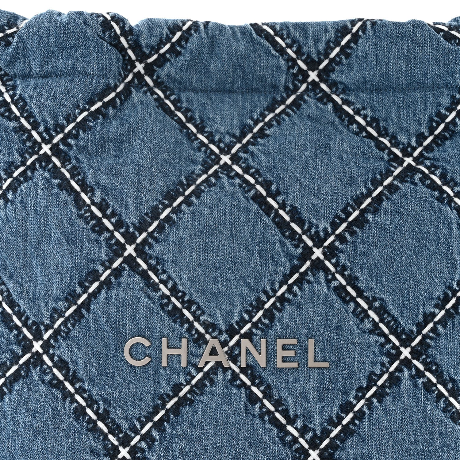 Chanel Denim Quilted Stitched Small Chanel 22 Blue 9 of 12