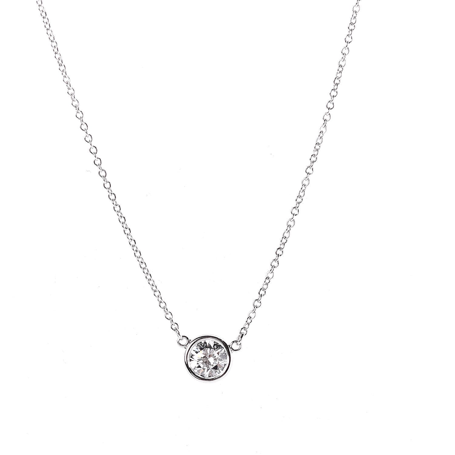 Tiffany Platinum Diamond .43ct Elsa Peretti Diamonds by the Yard Pendant Necklace 4 of 10