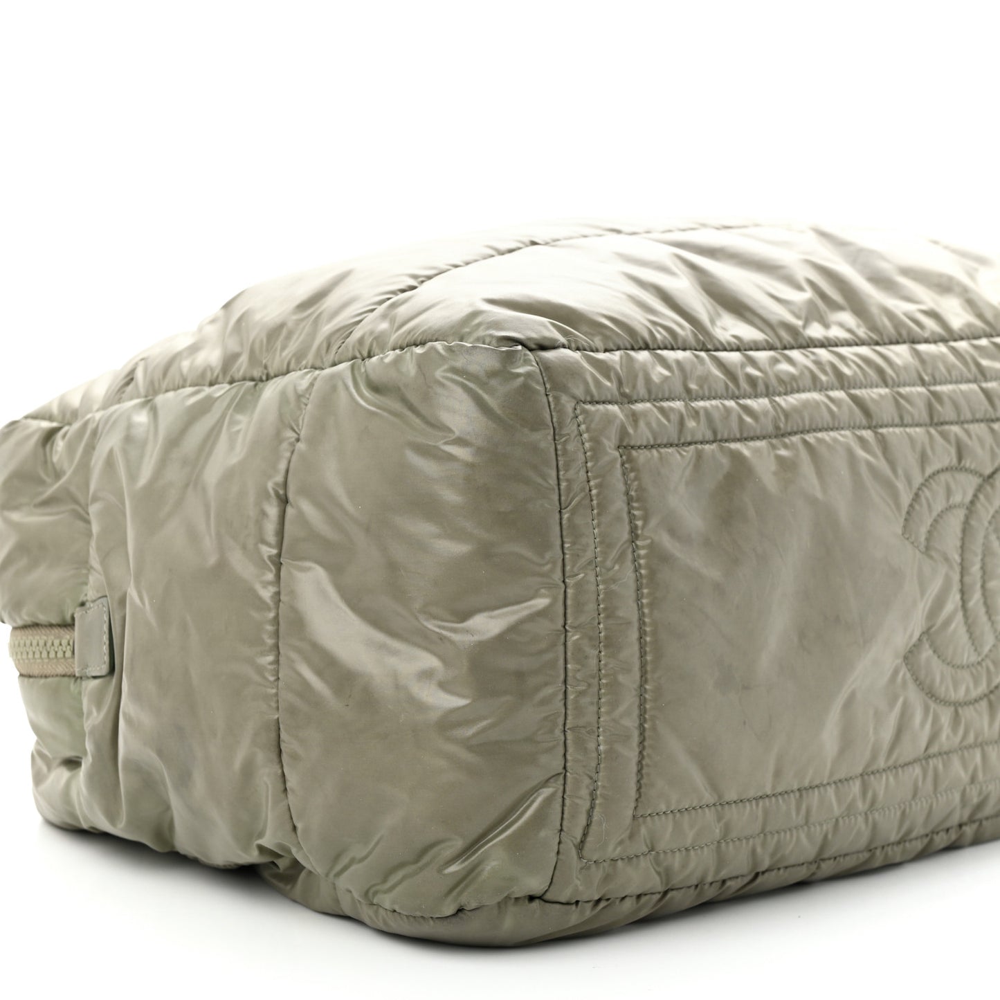 Nylon Quilted Small Coco Cocoon Reversible Tote Gray