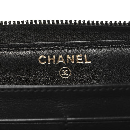 Chanel Caviar Quilted Boy Long Zip Around Wallet Black 6 of 8