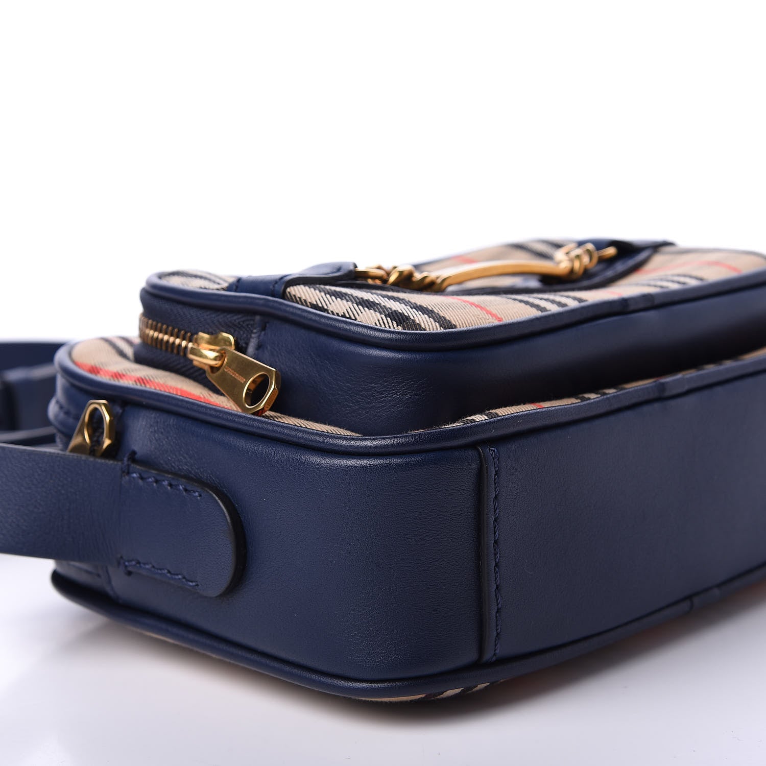 Burberry Smooth Calfskin 1983 Knight Check Link Camera Bag Navy 6 of 10
