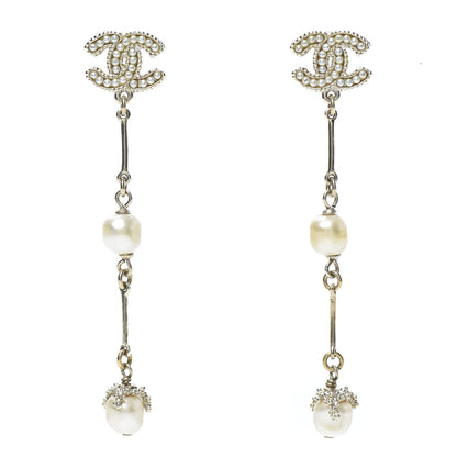 Chanel Pearl CC Drop Earrings Gold 1 of 5